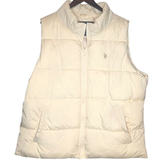 U.S. Polo Assn. Puffer Vest Cream Sz 2X - Picture 1 of 6